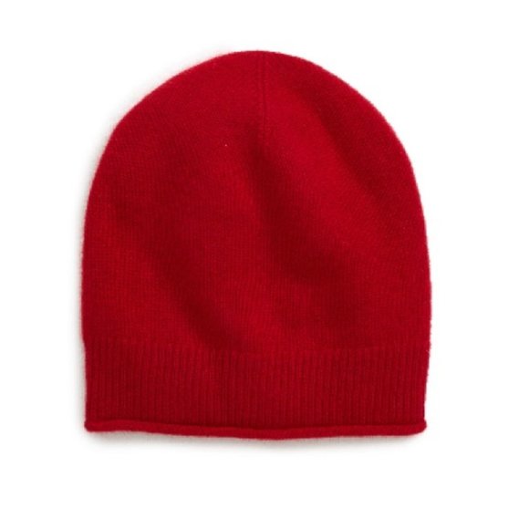 Halogen Slouchy Cashmere Beanie Red 